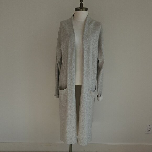 Babaton Gray Open Front Long Cardigan Sweater - Picture 1 of 4